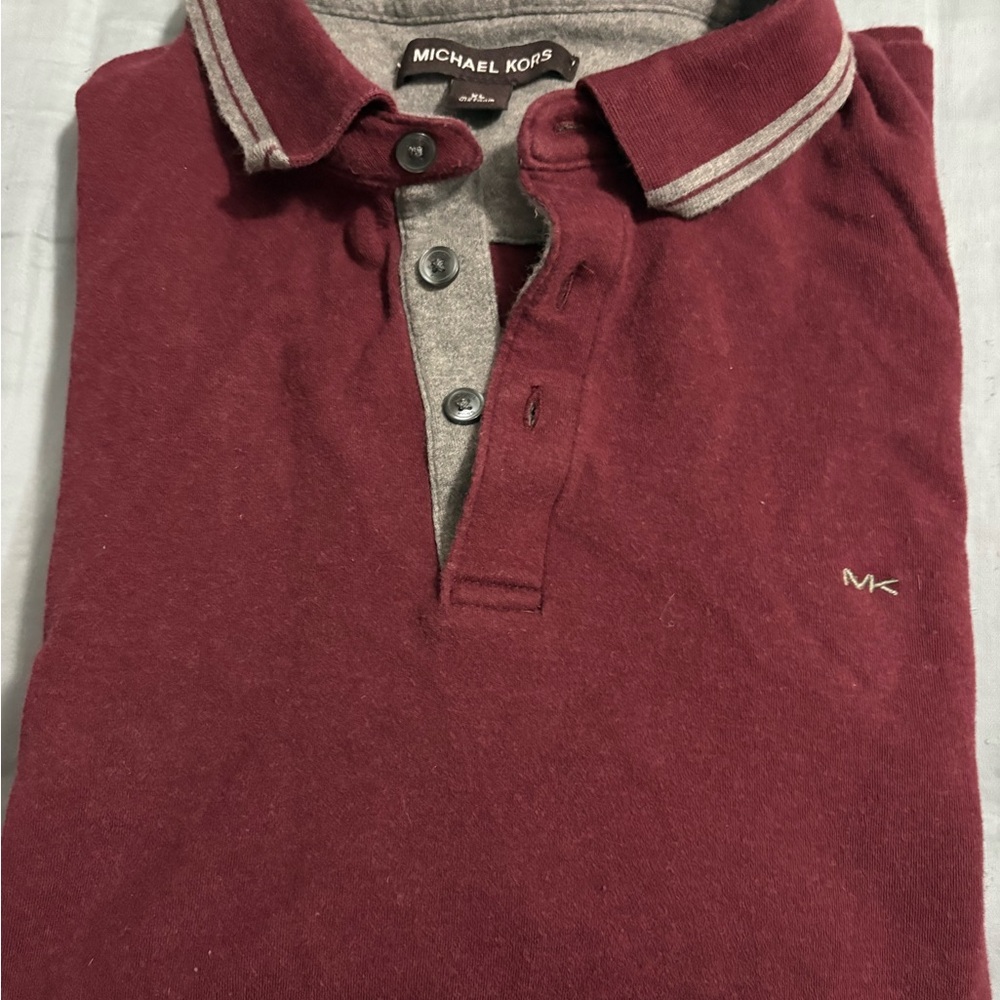 Michael Kors Burgundy Polo Shirt short sleeve
